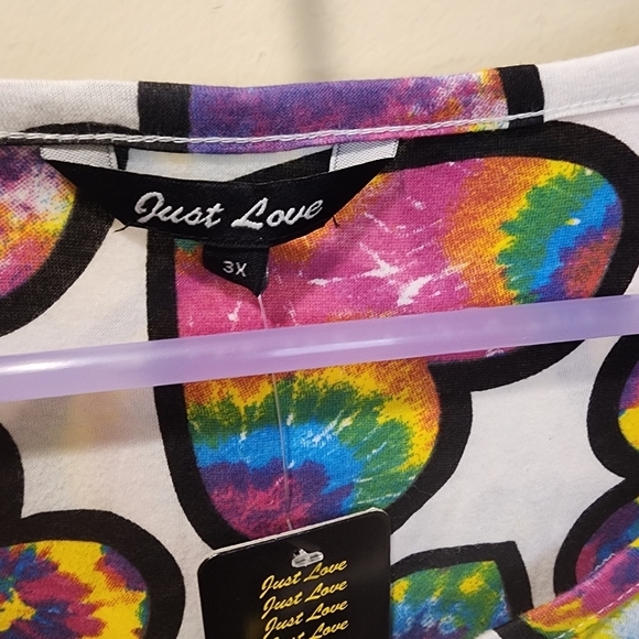 JUST LOVE Hearts printed comfy day dress camisole plus size 3X NWT - Picture 3 of 10